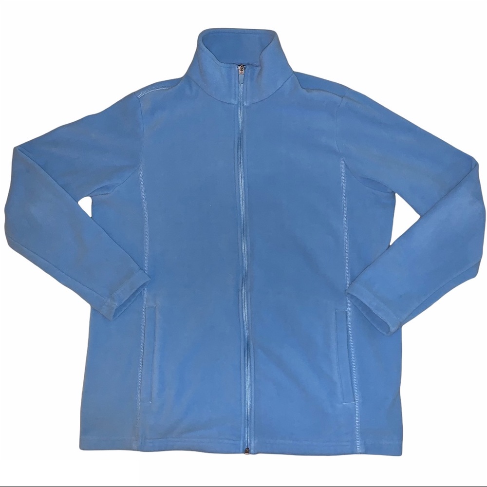 Lands’ End Pastel Blue Fleece Zip Up Jacket